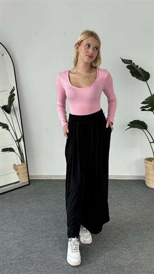 Oysho Model Prenses Yaka Uzun Kol Boddy Pembe