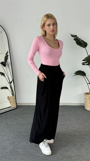 Oysho Model Prenses Yaka Uzun Kol Boddy Pembe