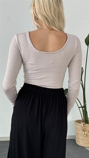 Oysho Model Prenses Yaka Uzun Kol Boddy Taş