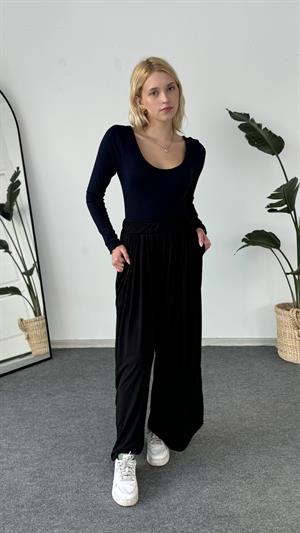 Oysho Model Prenses Yaka Uzun Kol Boddy Lacivert