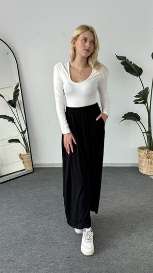 Oysho Model Prenses Yaka Uzun Kol Boddy Beyaz