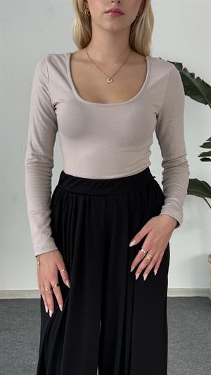 Oysho Model Prenses Yaka Uzun Kol Boddy Taş