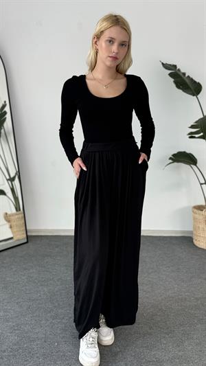 Oysho Model Prenses Yaka Uzun Kol Boddy  Siyah