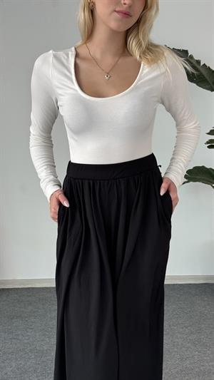 Oysho Model Prenses Yaka Uzun Kol Boddy Beyaz