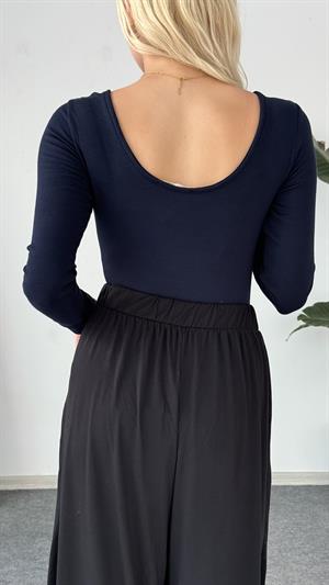 Oysho Model Prenses Yaka Uzun Kol Boddy Lacivert