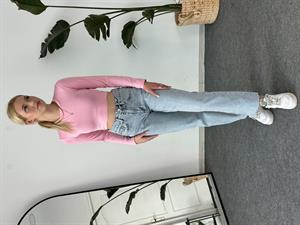 Oysho Model Uzun Kollu Crop Pembe