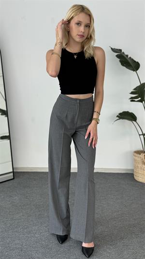 Palazzo Model Kumaş Pantolon Füme 