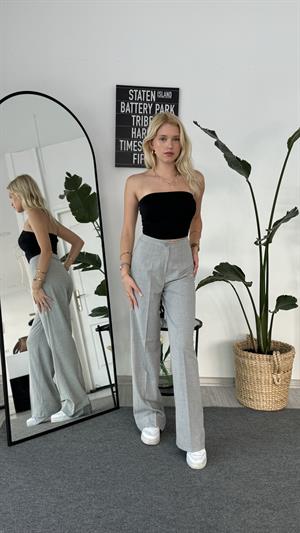 Palazzo Model Kumaş Pantolon Gri