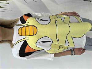 Pokemon Baskılı Tshirt İki İplik - Beyaz