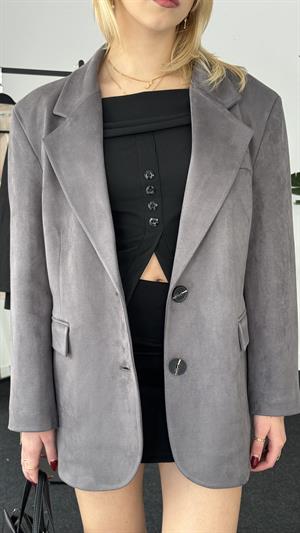 Premium Kalite Astarlı Süet Ceket  Antrasit