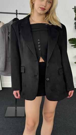 Premium Kalite Astarlı Süet Ceket  Siyah