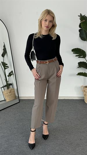 Premium Kalite Havuç Kesim Kumaş Pantolon Vizon  