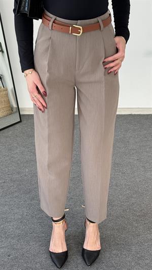 Premium Kalite Havuç Kesim Kumaş Pantolon Vizon  