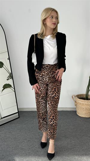 Premium Kalite Leopar Desenli Kalem Pantolon