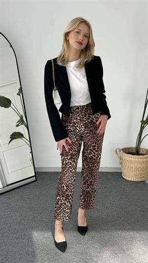 Premium Kalite Leopar Desenli Kalem Pantolon
