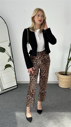 Premium Kalite Leopar Desenli Kalem Pantolon
