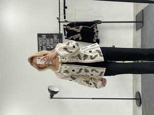 Püskül Detaylı Nakışlı Keten İnce Ceket Bej