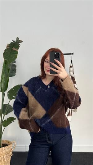 Sakallı Kumaş Balaklava Kazak Lacivert 