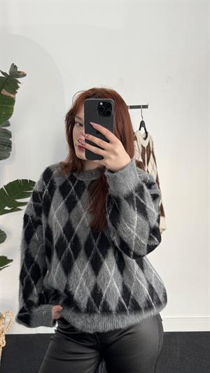 Sakallı Kumaş Balaklava Kazak Siyah