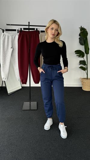 Üç İplik Şardonlu Beli Paçası Lastikli Esofman Lacivert