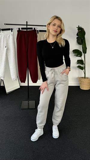 Üç İplik Şardonlu Beli Paçası Lastikli Esofman Gri