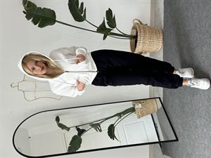 Üç İplik Şardonlu Crop Hırka Beyaz