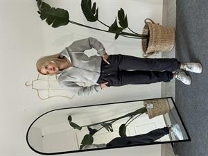 Üç İplik Şardonlu Crop Hırka Gri