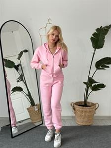 Üç İplik Şardonlu Crop Hırka Pembe 