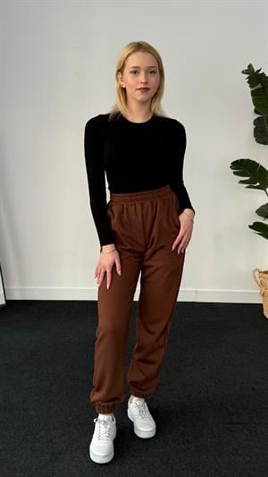 Üç İplik Şardonlu Lastikli Eşofman Krem