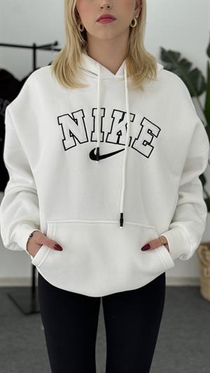 Üç İplik Şardonlu Nike Sweat Beyaz