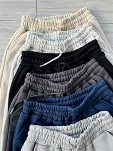 Üç İplik Şardonlu Unisex Kalıp Eşofman Siyah