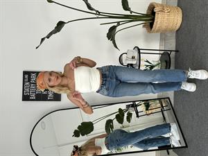 Yanları Büzgülü Polyester Kumaş Straplez Crop Beyaz