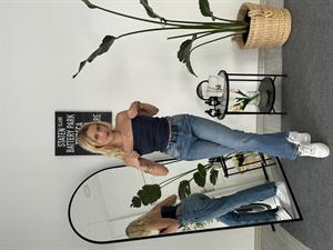 Yanları Büzgülü Polyester Kumaş Straplez Crop Mavi