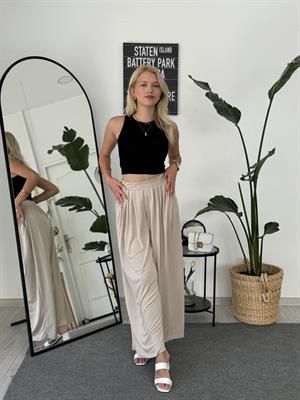 Yeni Sezon Oysho Pileli Bol Paça Pantolon Taş 