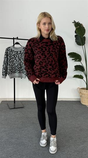 Yumoş Sakallı Kumaş Kazak Leopar Bordo