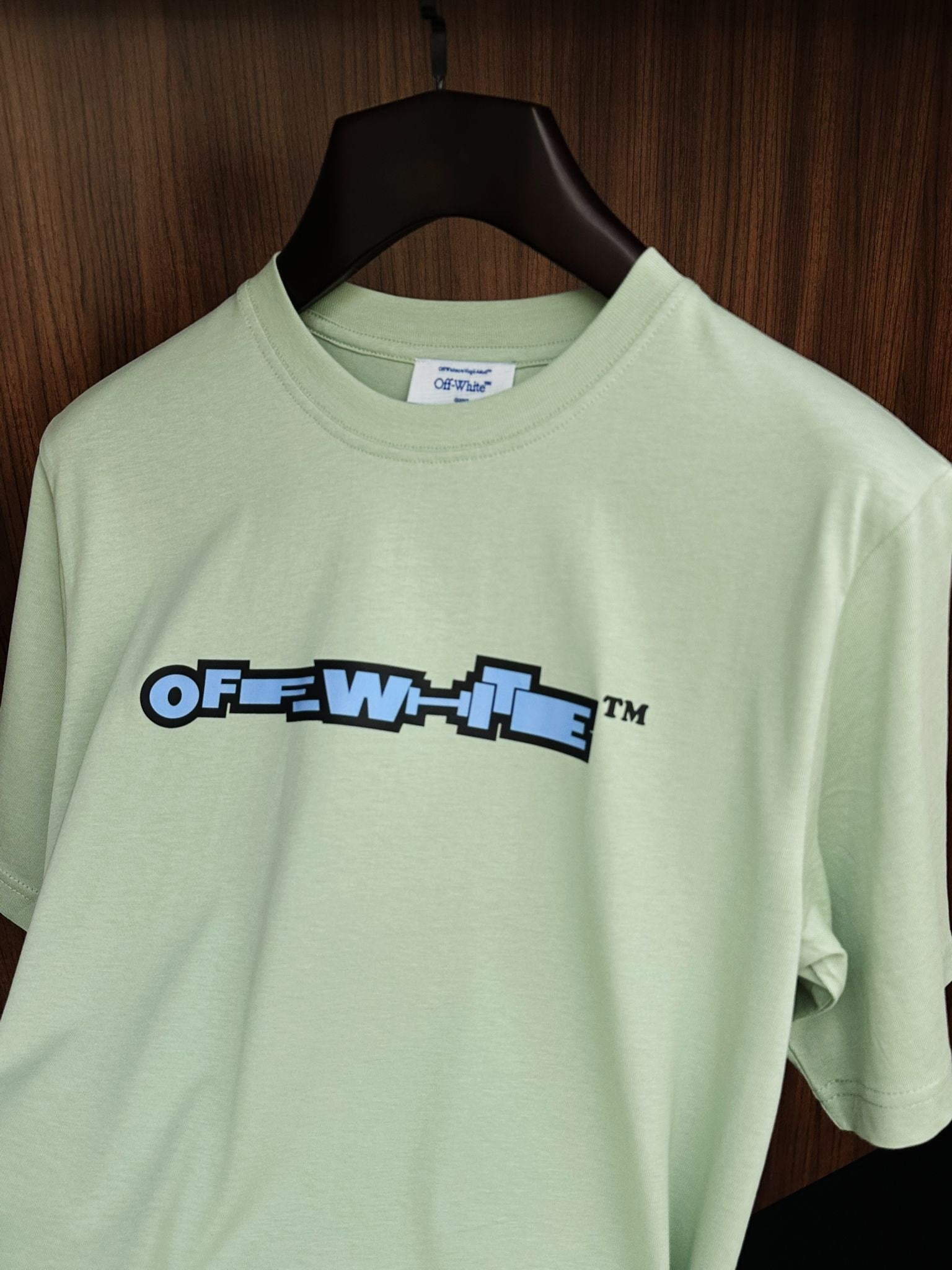 Blue X Logo Print Cotton T-Shirt