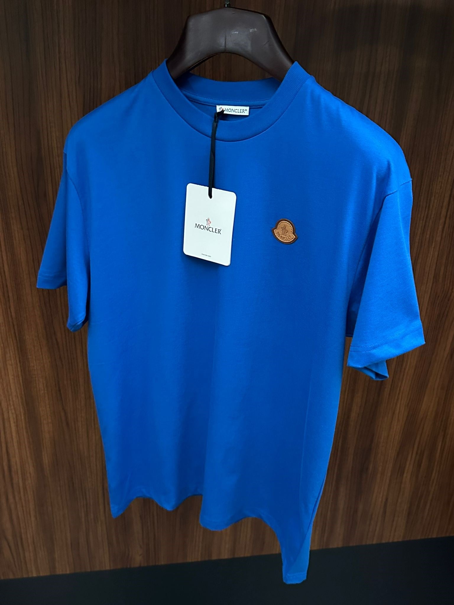 Deri Logolu Bisiklet Yaka T-Shirt