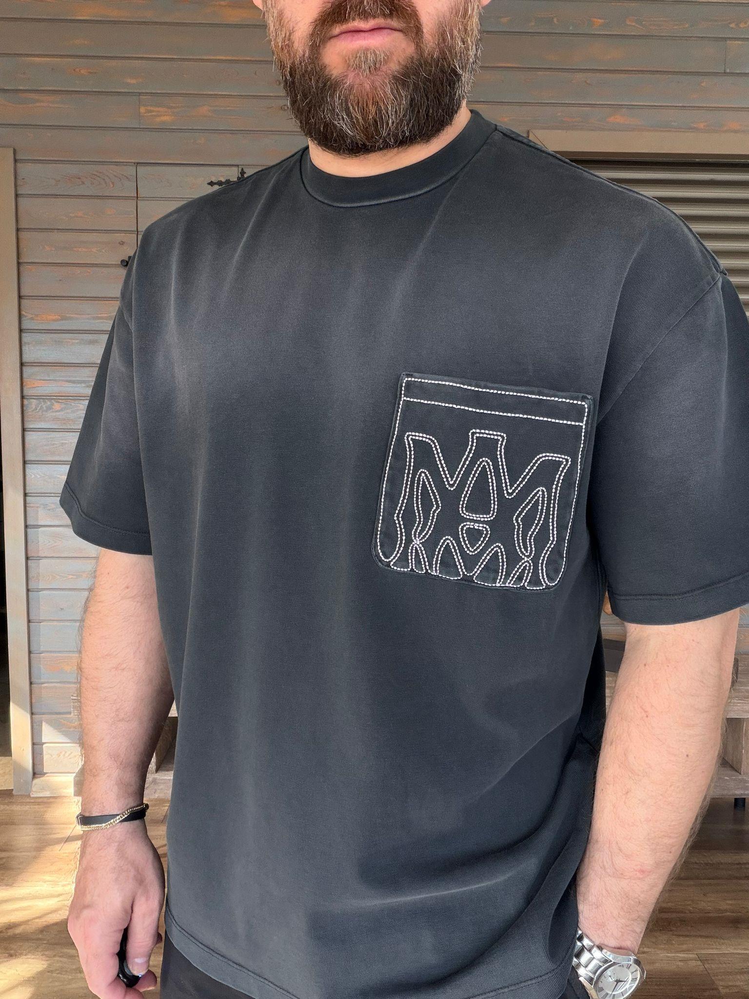 Göğüs Nakış İşlemeli Oversize T-Shirt