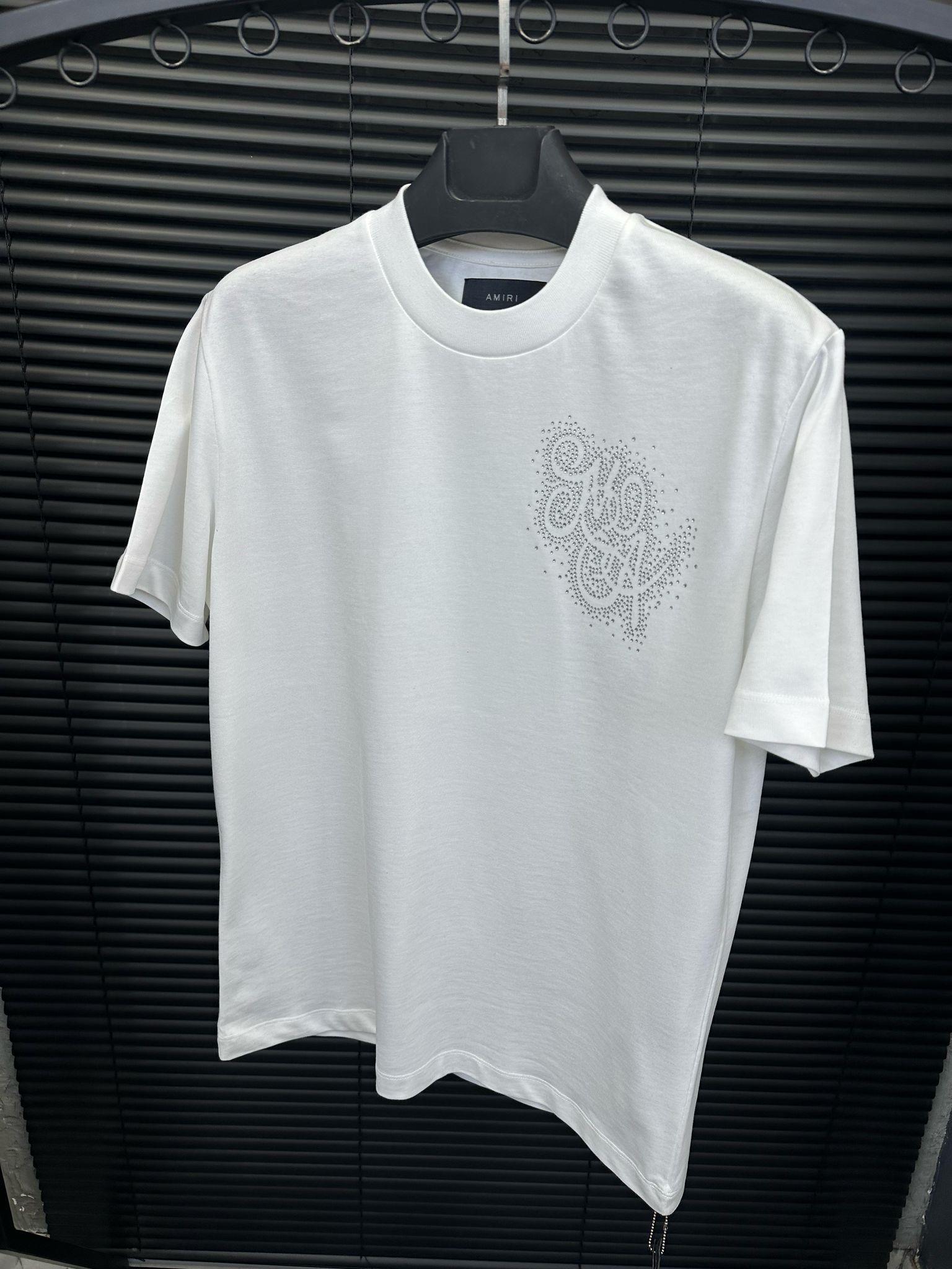 Göğüs Ve Sırt Taş Desenli T-Shirt - Beyaz