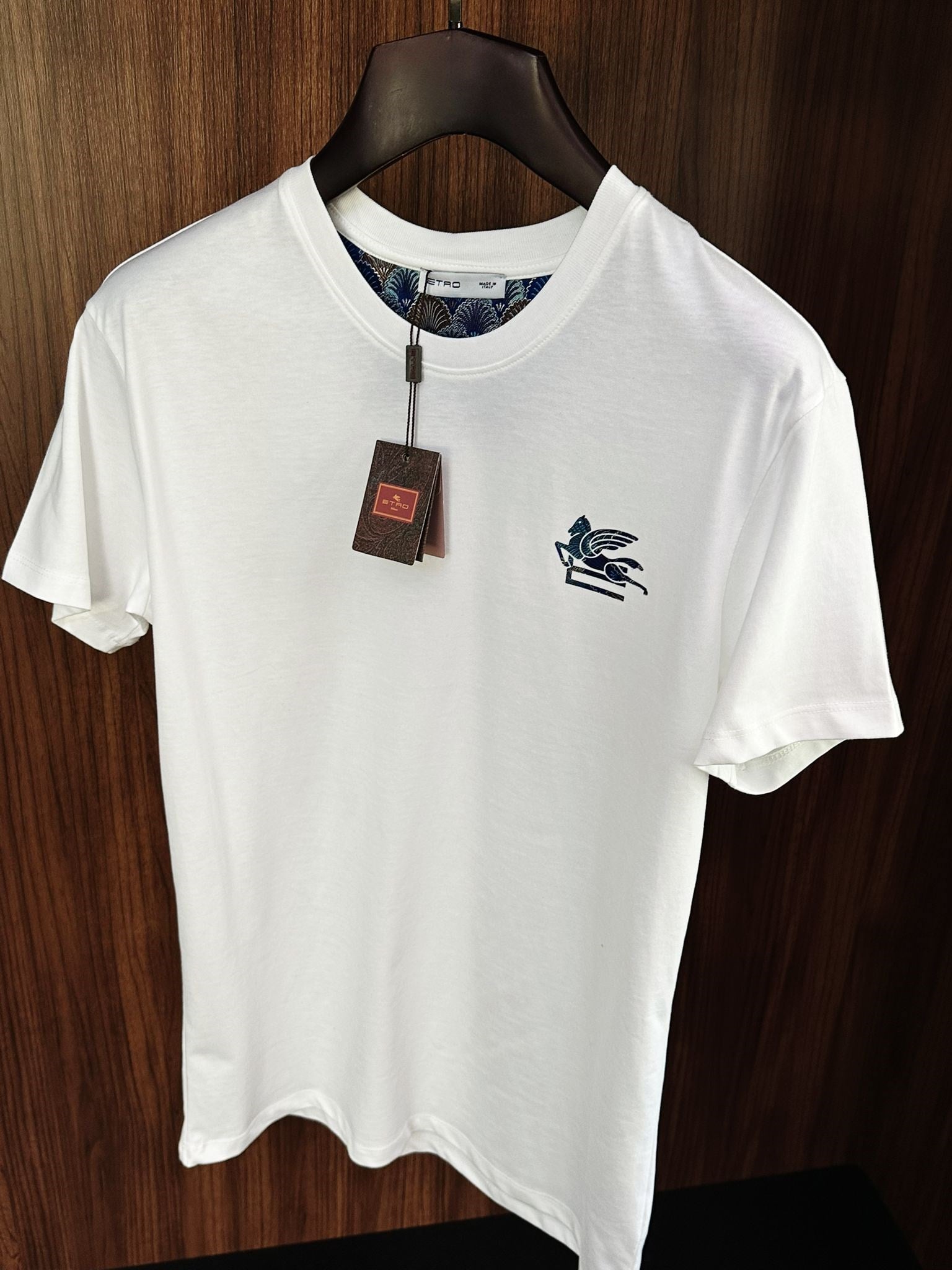 Nakış Logolu Bisiklet Yaka T-Shirt