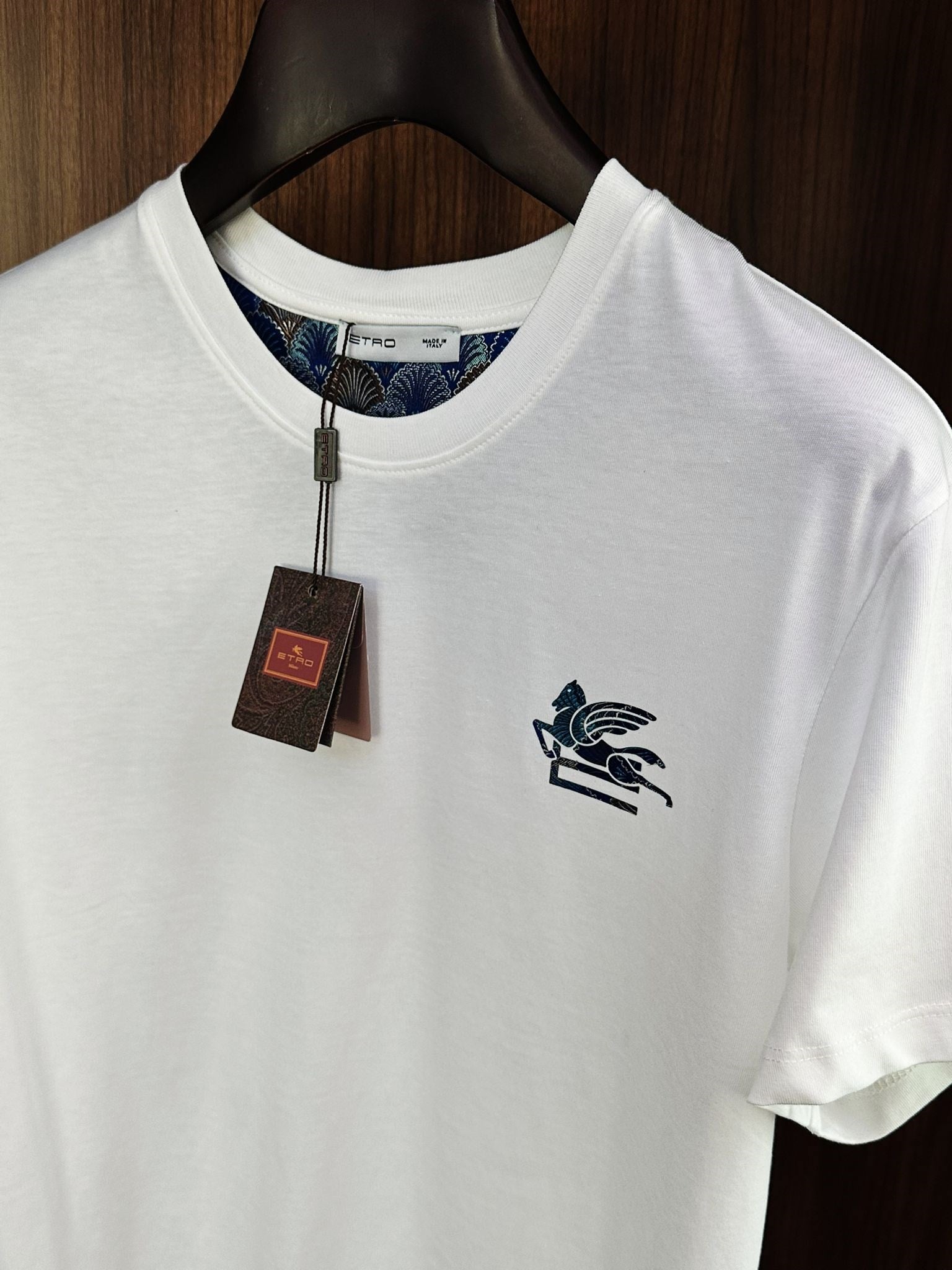 Nakış Logolu Bisiklet Yaka T-Shirt