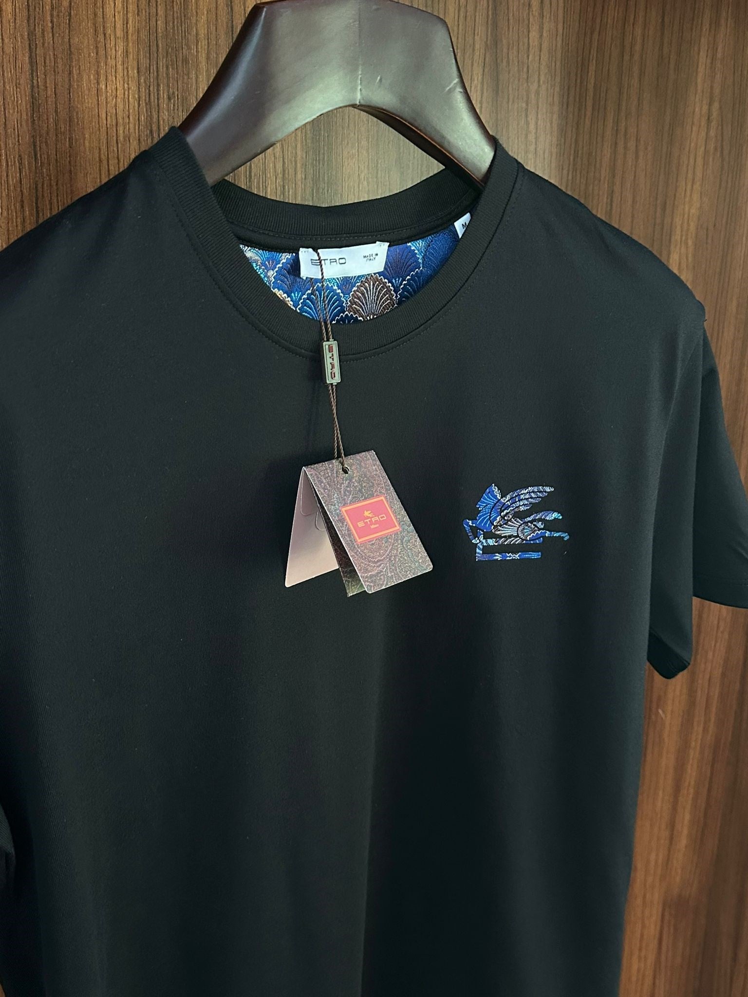 Nakış Logolu Bisiklet Yaka T-Shirt