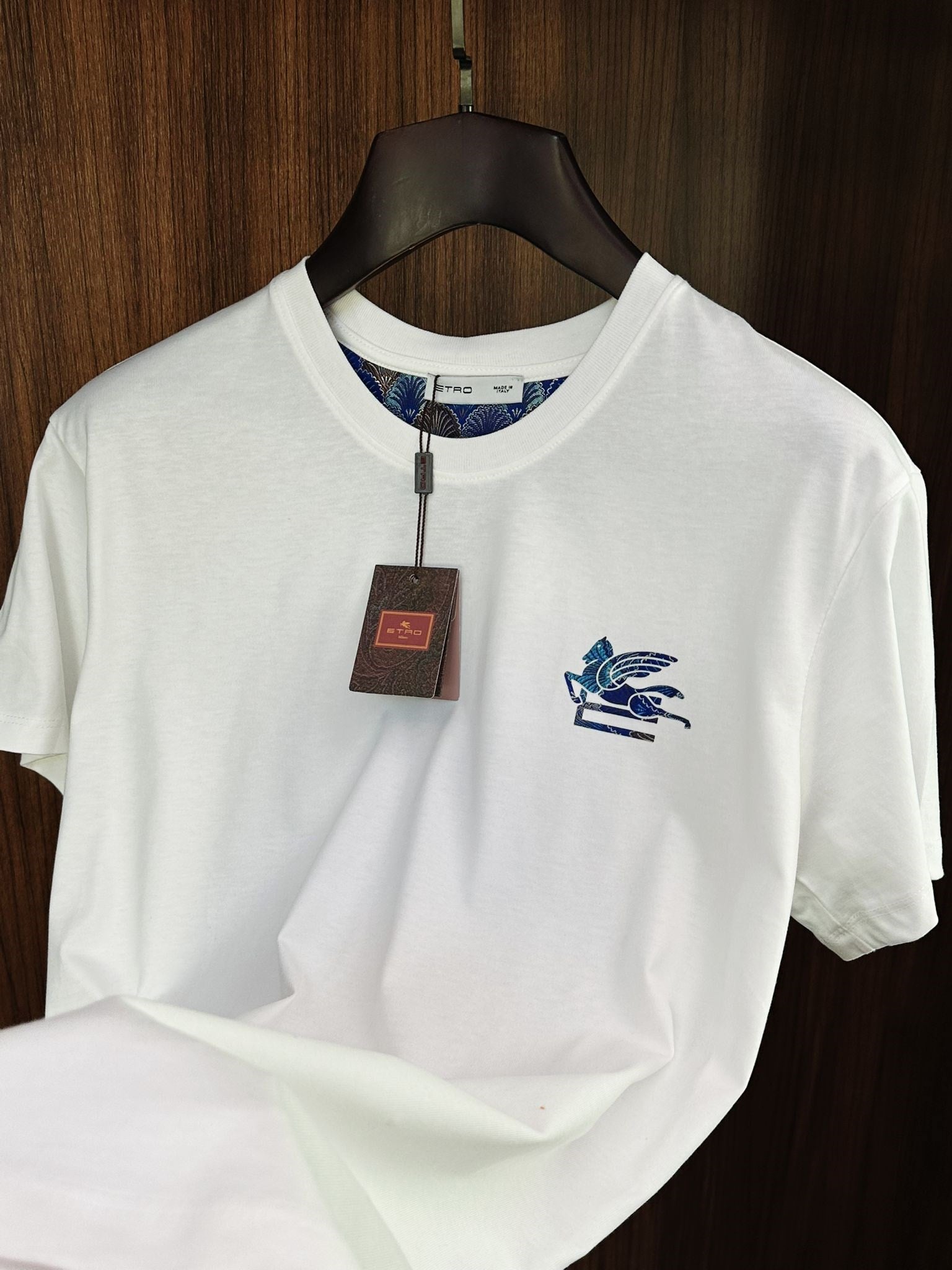 Nakış Logolu Bisiklet Yaka T-Shirt