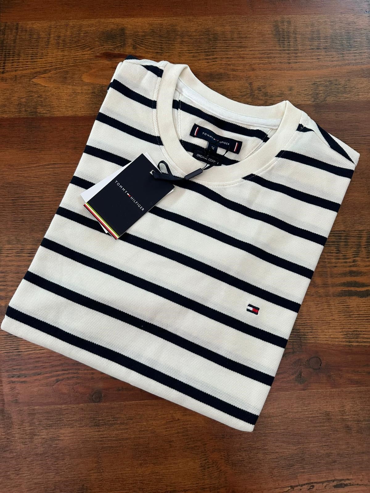 Nakış Logolu Yatay Çizgili T-Shirt