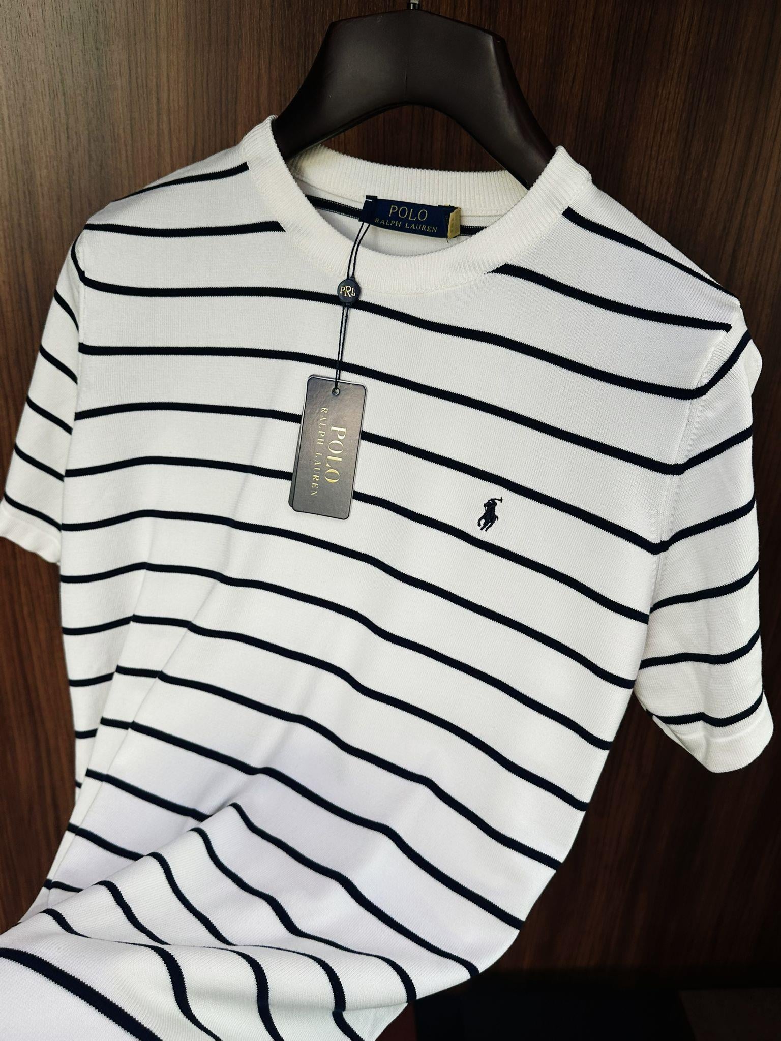 Nakış Logolu Yatay Çizgili T-Shirt