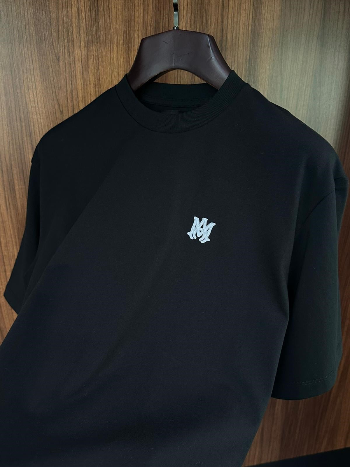 Nakış Marka Logolu Bisiklet Yaka T-Shirt