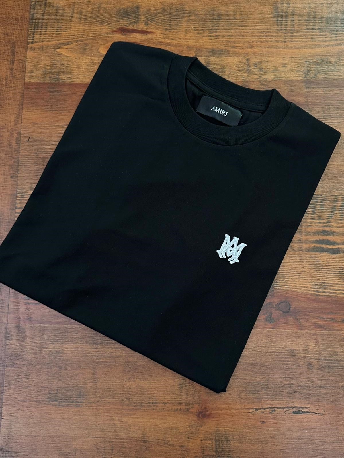 Nakış Marka Logolu Bisiklet Yaka T-Shirt