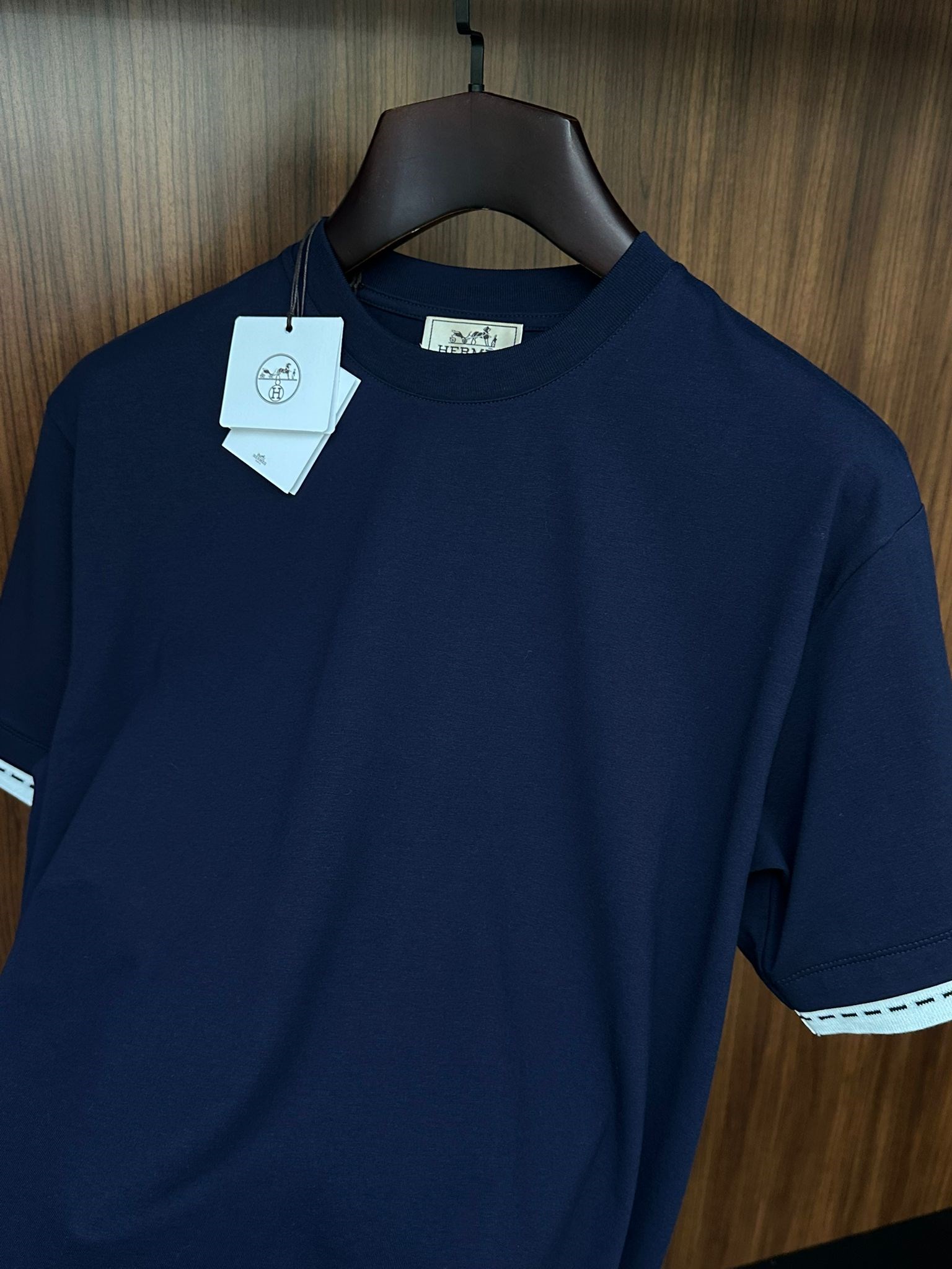 Piqures Sellier Bisiklet Yaka T-Shirt