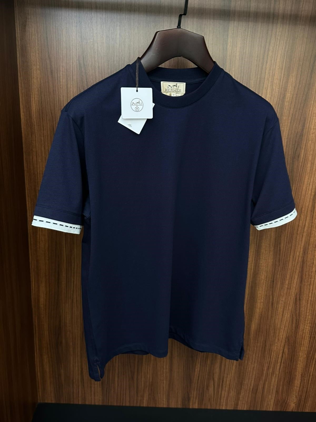 Piqures Sellier Bisiklet Yaka T-Shirt