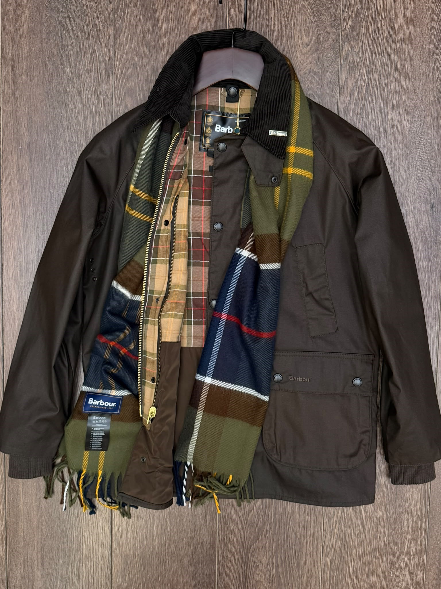 Modern Beaufort Check Yağlı Ceket